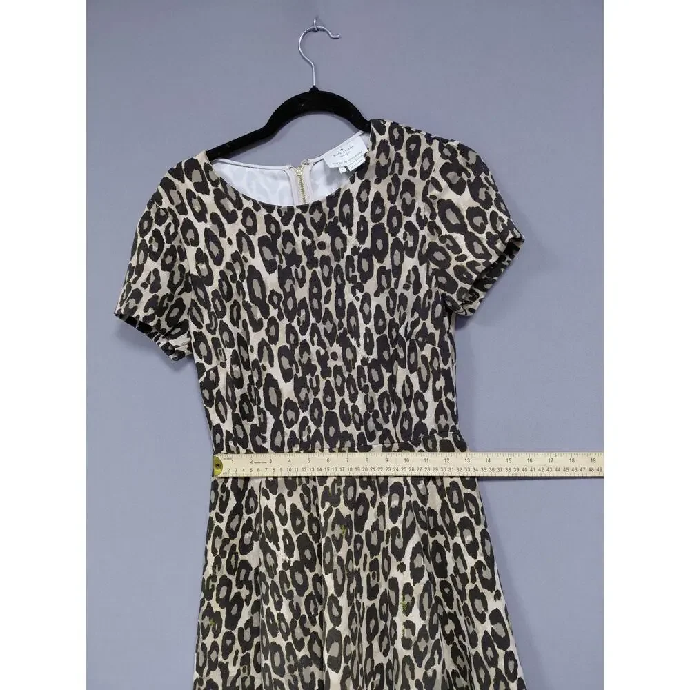Kate Spade Black A-Line Short Lined Animal Print Dress Women Size 6